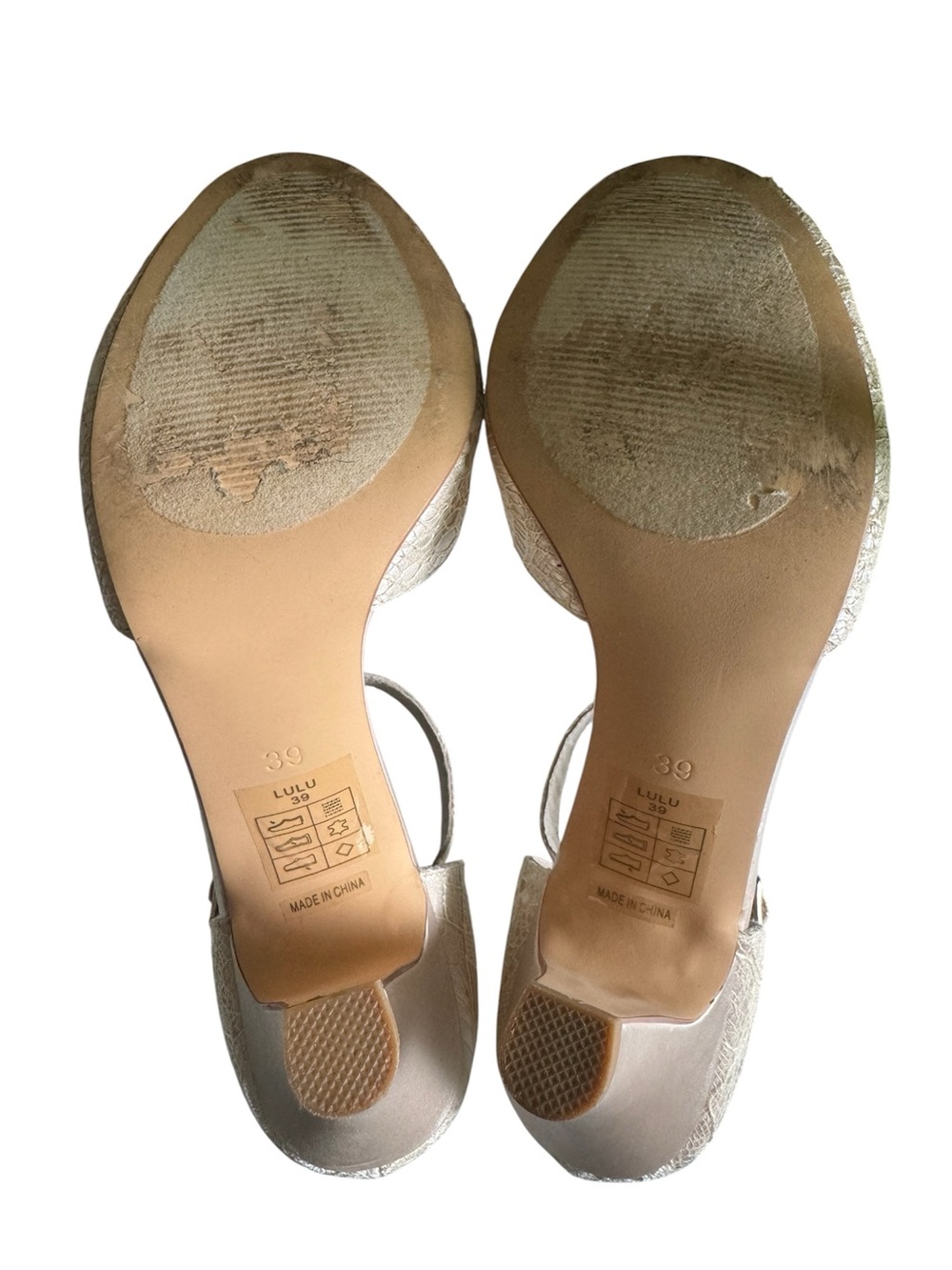 Chelsea Crew Lulu Lace Peep Toe Heels White Vintage Style Size 39 - Picture 6 of 8